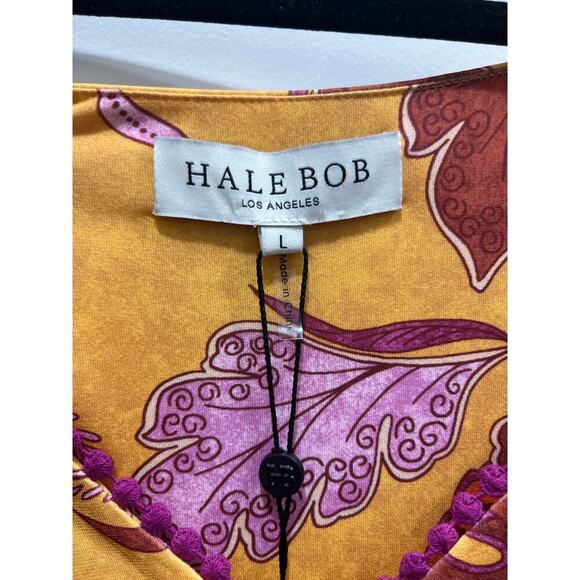 NWT Hale Bob Taisha Jersey Bohemian V-Neck Mini Dress Sz L - Picture 4 of 8